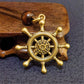 Helm of Destiny Brass Ship Wheel Necklace – Mystical Symbol of Guidance, Direction & Life’s Journey