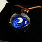 Moon Oracle Galaxy Necklace, Crescent Moon Glass Pendant, Celestial Jewelry, Mystical Lunar Necklace, Witchy Gift