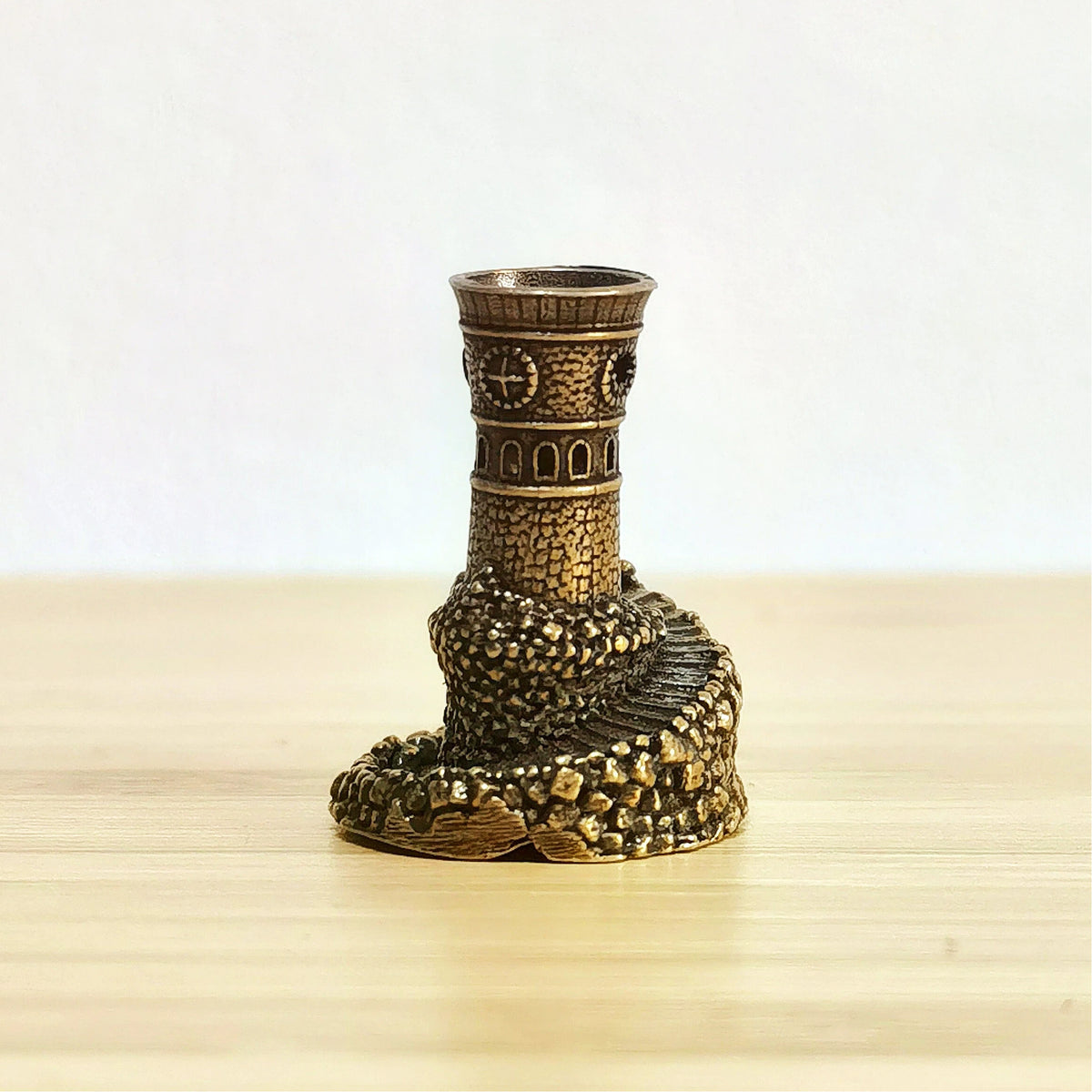 Beacon of the Hidden Path – Antique Brass Lighthouse Tower Symbol of Guidance, Protection & Inner Light