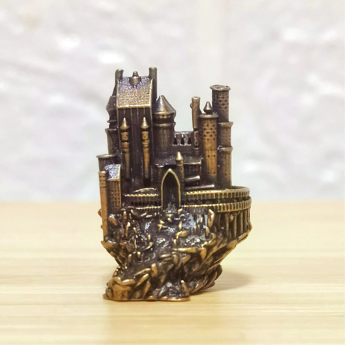 Castle of the Hidden Realm Brass Sculpture – Mystical Fortress of Ancient Magic, Secrets & Protection