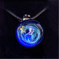 Mystic Celestial Amulet Necklace, Galaxy Glass Pendant, Moon Star Talisman, Cosmic Energy Jewelry, Astral Witchy Necklace