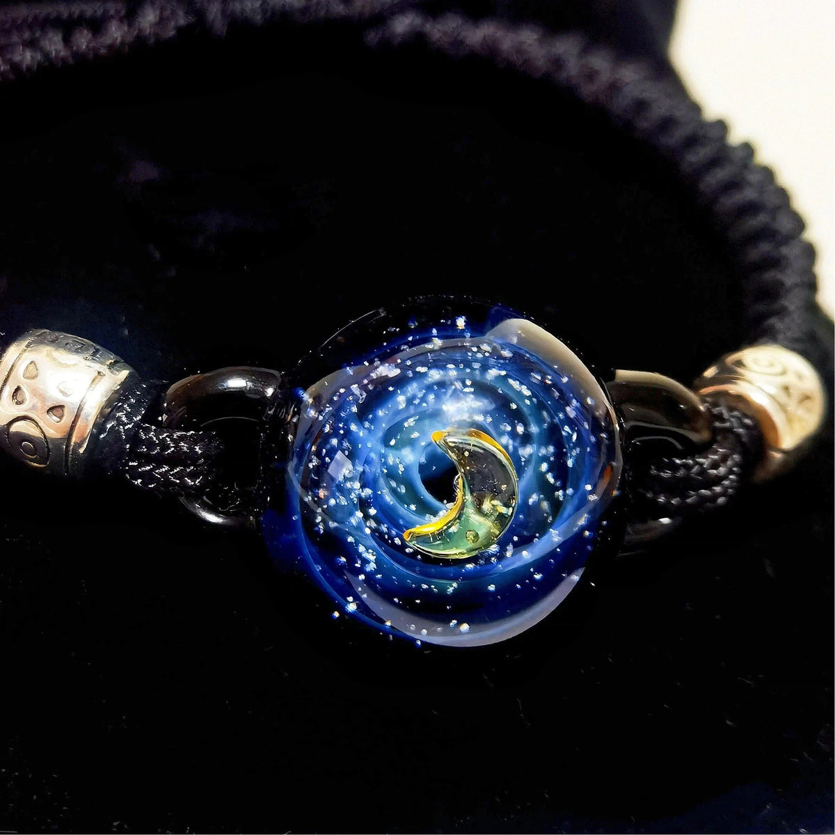 Moonlit Oracle – Celestial Galaxy Bracelet, Mystical Moon and Star Jewelry, Cosmic Talisman, Spiritual Gift