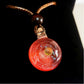 Solar Oracle – Mystical Galaxy Glass Pendant Necklace, Celestial Fire & Cosmic Orbit Jewelry