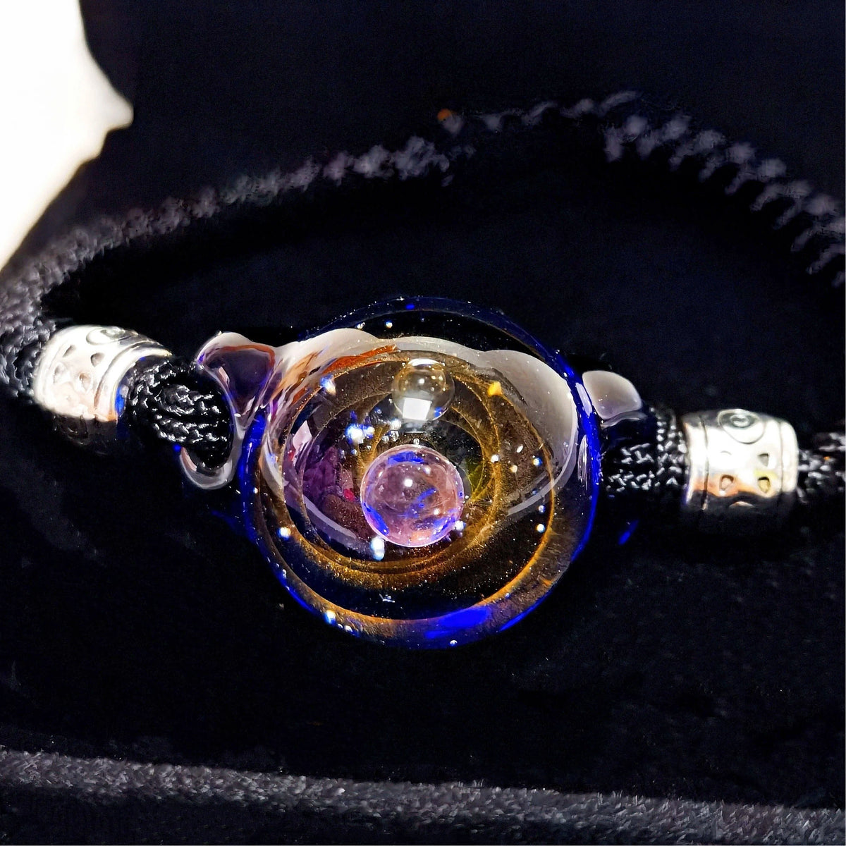 Celestial Orbit Galaxy Bracelet, Lunar Moon Glass Jewelry, Astral Planet Bracelet, Mystical Cosmic Jewelry, Stargazer Gift