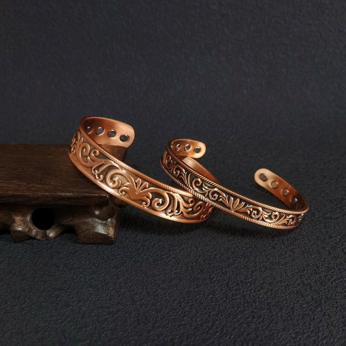 Mystic Copper Cuff Bracelet, Vintage Talisman Jewelry, Engraved Scrollwork Amulet, Boho Witchy Bracelet, Spiritual Gift