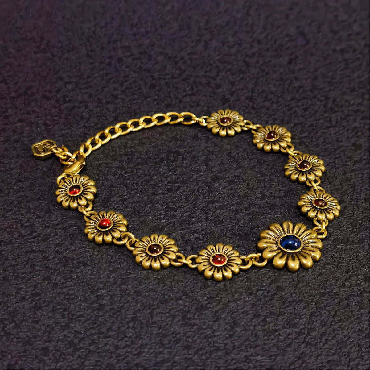 Sacred Sun Daisy Brass Bracelet – Mystical Floral Talisman of Joy, Renewal, Vitality & Positive Energy