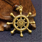 Helm of Destiny Brass Ship Wheel Necklace – Mystical Symbol of Guidance, Direction & Life’s Journey