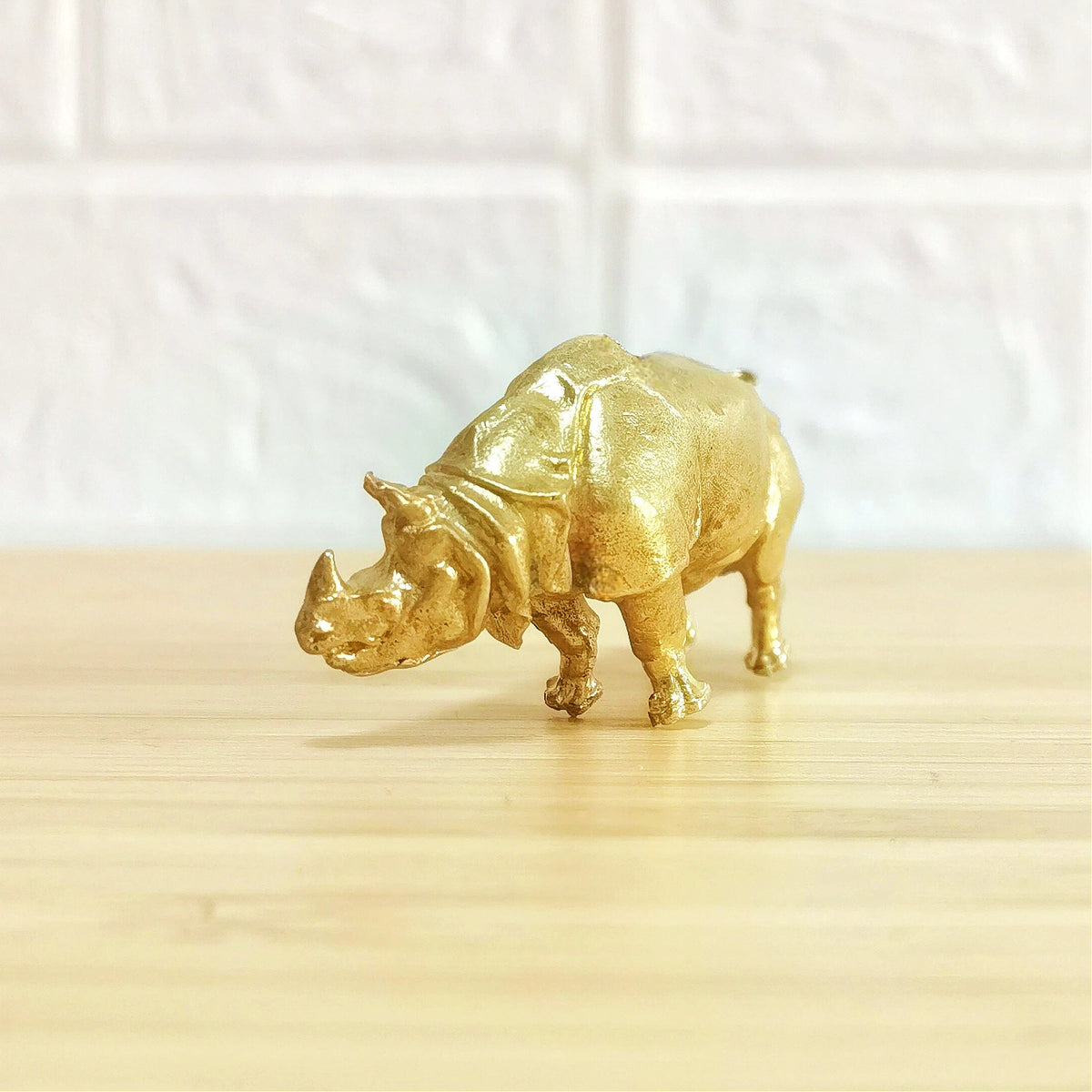 Mystic Brass Rhino – Symbol of Strength, Protection, Grounding & Resilience