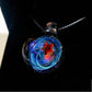 Celestial Oracle Galaxy Pendant Necklace – Mystical Moon, Stars & Planetary Orbit Talisman