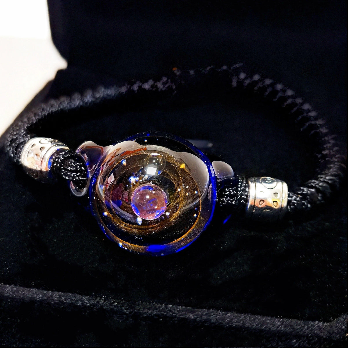 Celestial Orbit Galaxy Bracelet, Lunar Moon Glass Jewelry, Astral Planet Bracelet, Mystical Cosmic Jewelry, Stargazer Gift