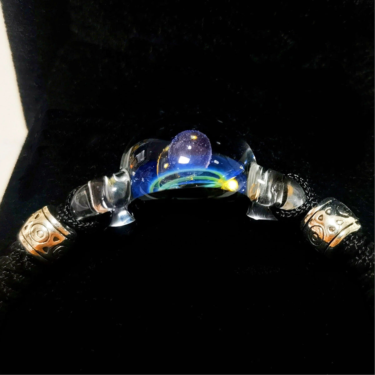Celestial Orbit Bracelet, Mystical Galaxy Glass Jewelry, Moon and Planet Talisman, Cosmic Amulet, Witchy Celestial Gift