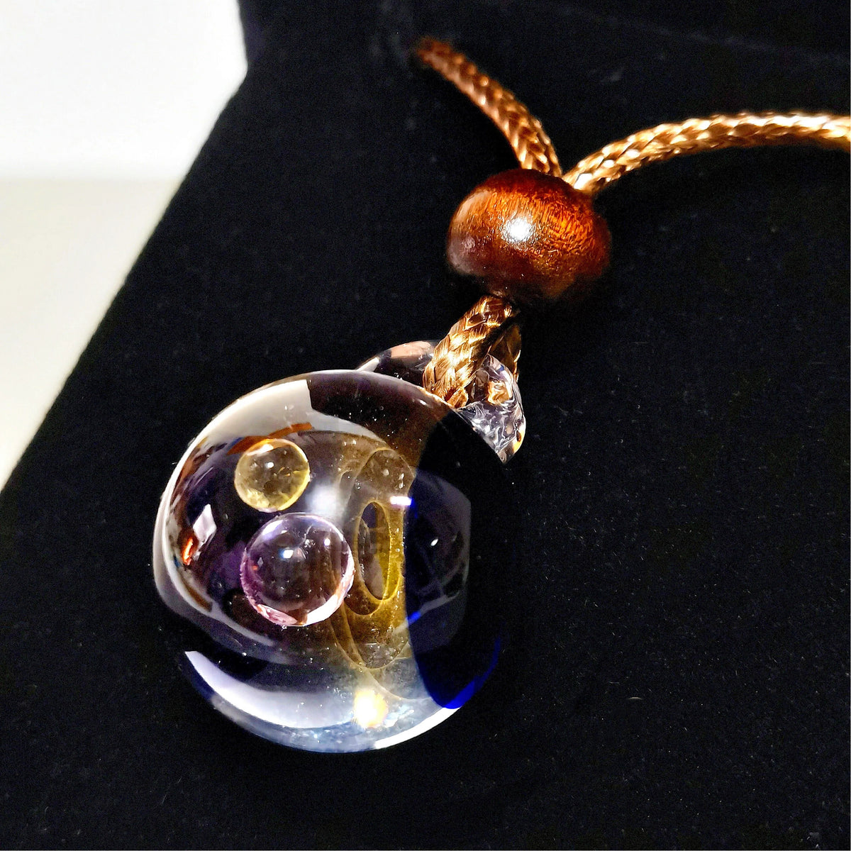 Solar Oracle Galaxy Pendant Necklace – Mystical Cosmic Fire & Planetary Orbit Talisman